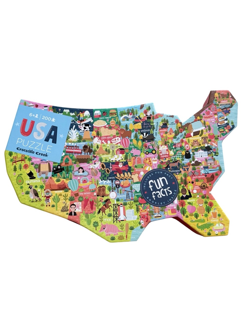 Crocodile Creek USA Map Puzzle - Colorful Kids Map Puzzle (G121)